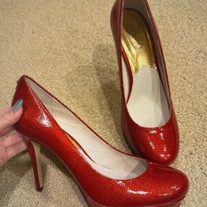 Michael Kors Red Textured Heels